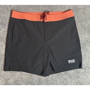 Zero Foxtrot Ripstop Board Shorts Mens L Black Rust Swim Trunks Quick Dry 36”
